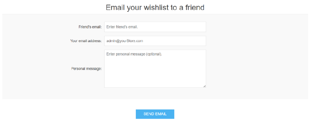 share wishlist email content page